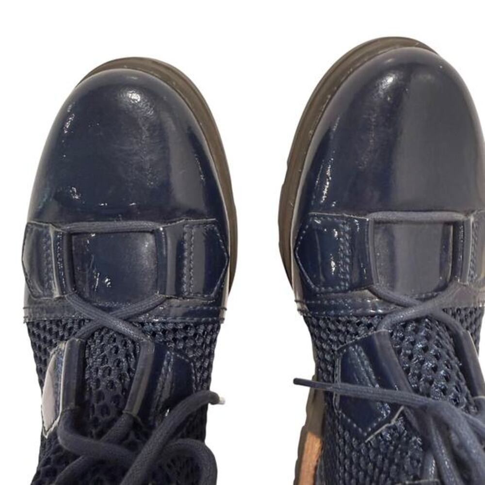 SOREL Patent Leather Mesh Lace Boot‎ Women’s 7 Navy Blue Military Streetwear